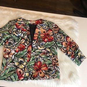 Coldwater Creek Floral MultiColor Jacket Blazer